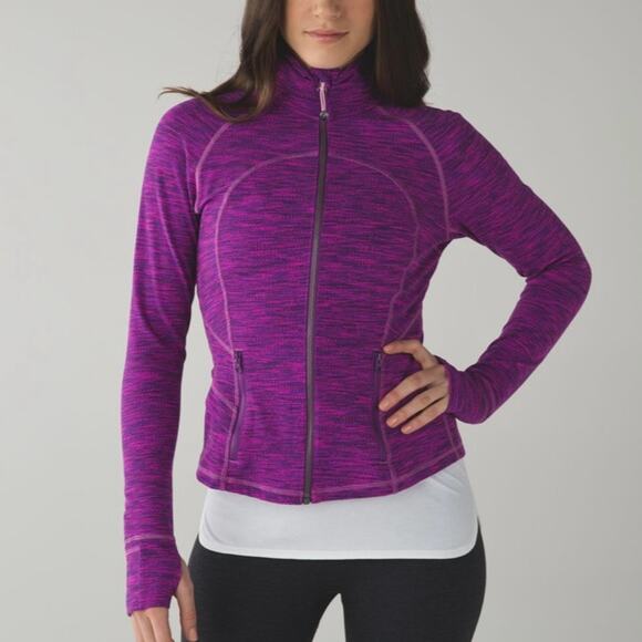 LULULEMON‎ Diamond Jacquard Space Dye Purple Pink Hustle In Your Bustle Jacket 4 - Picture 12 of 16